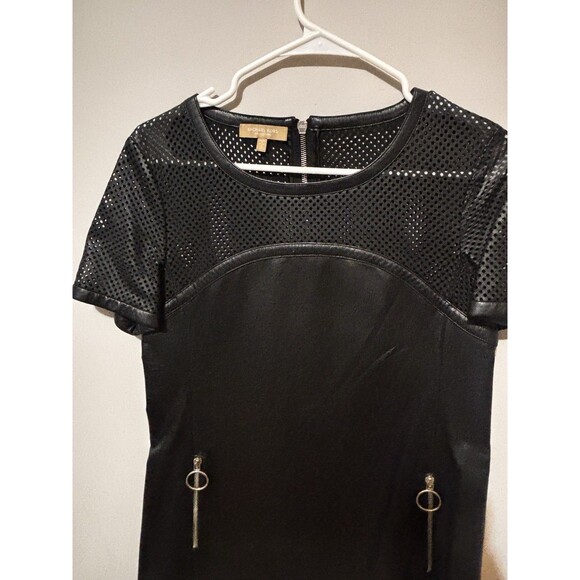 Michael Kors Collection Black Leather Dress Size 2 - Picture 2 of 6